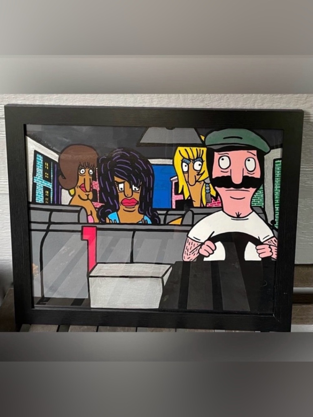 Framed “Lifting Up The Skirt Of The Night” 16X20 Acrylic on Canvas Kristi Redman